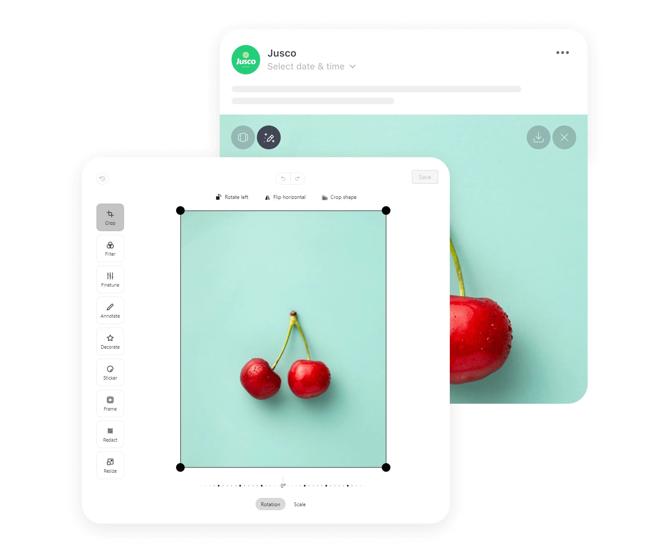 Instagram grid photo resizing & filtering in Planable