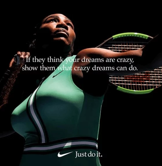 Serena Williams in a Nike campaign poster