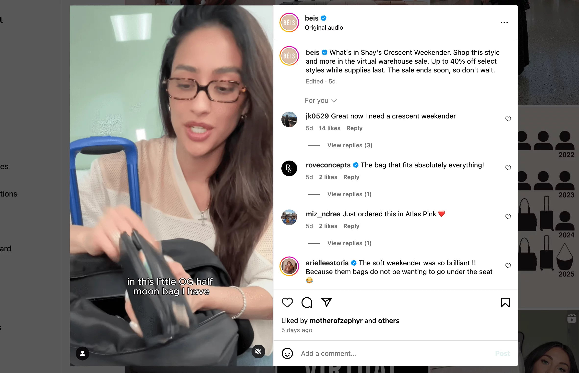 Beis actively engaging with their social media community through comments and interactions.
