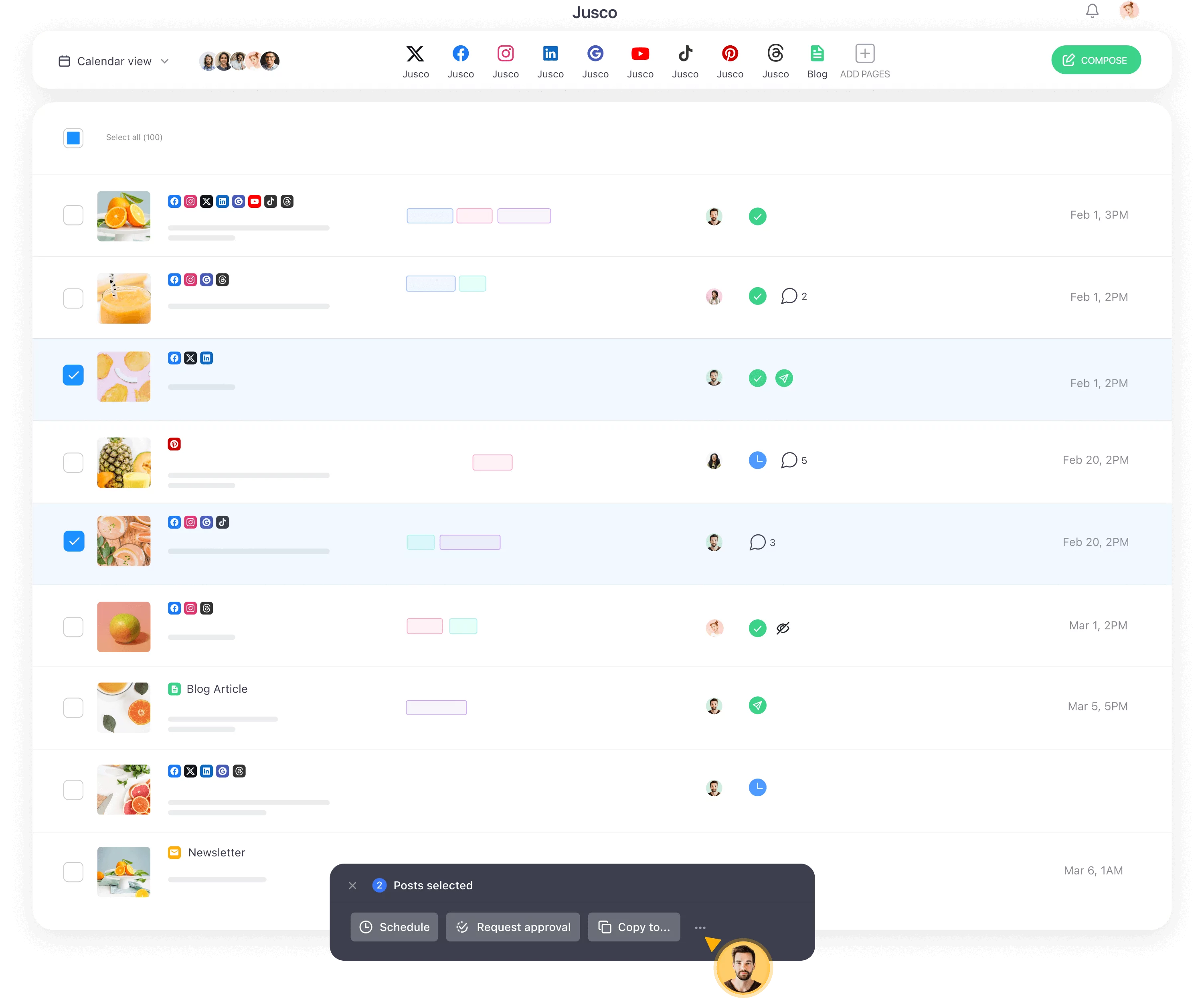 How to create and manage posts across various social media platforms using Planable