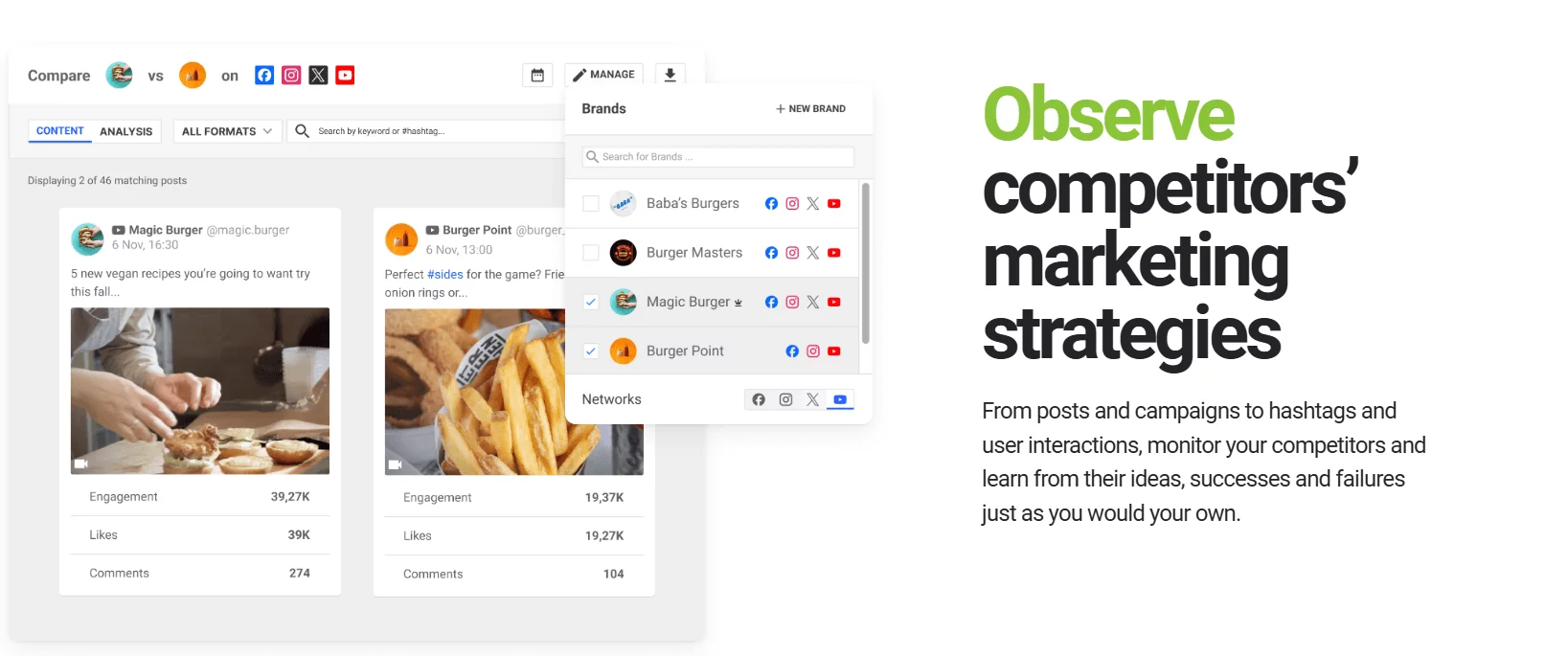Brandwatch dashboard displaying YouTube audience insights with charts on sentiment and engagement metrics.