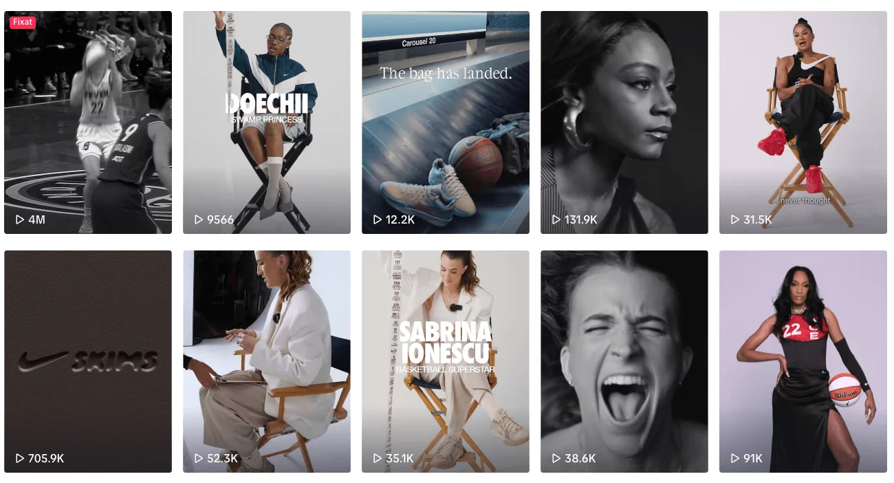 Athletes and celebrities share personal stories in Nike campaign videos, showcasing sports and empowerment themes.