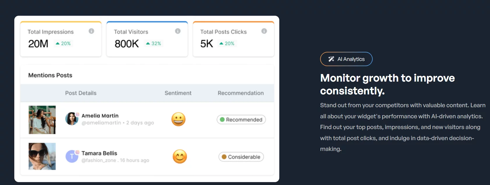 ​Taggbox dashboard displaying social media aggregation and user-generated content management tools.​