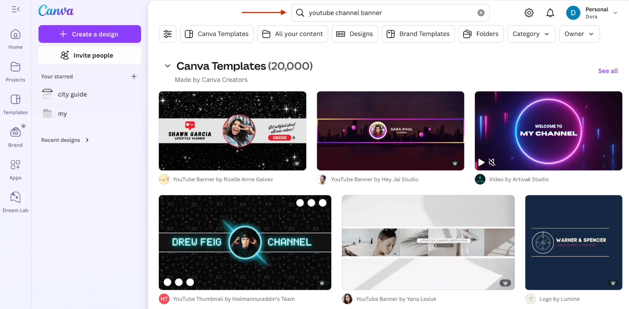 Examples of professional Canva templates for LinkedIn headers, Facebook covers, and YouTube channel banners with varying dimensions