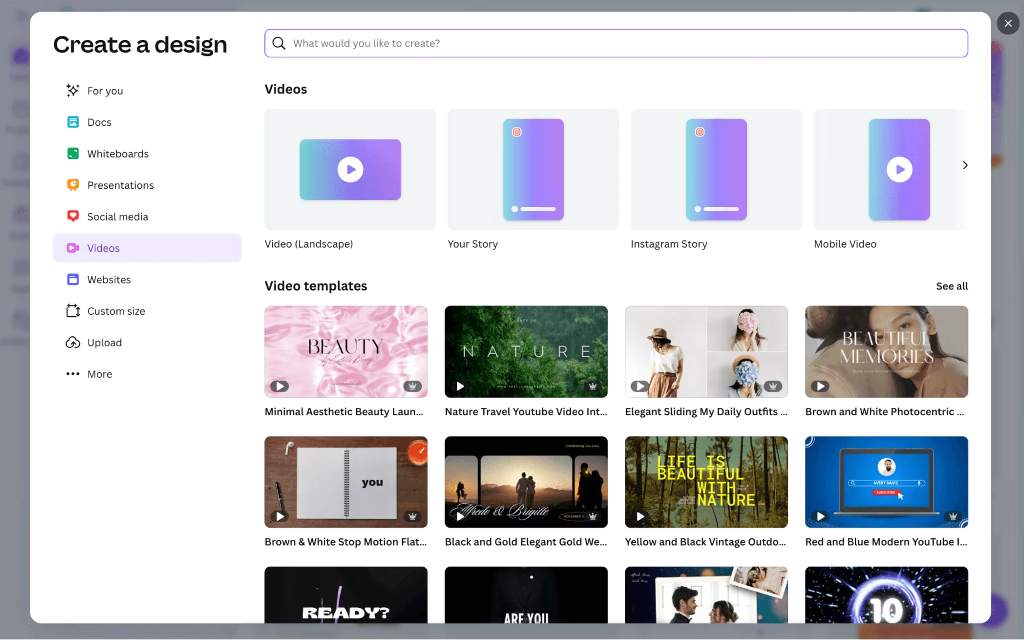Canva's video editing interface showing timeline, transitions, and branding elements for creating social media videos