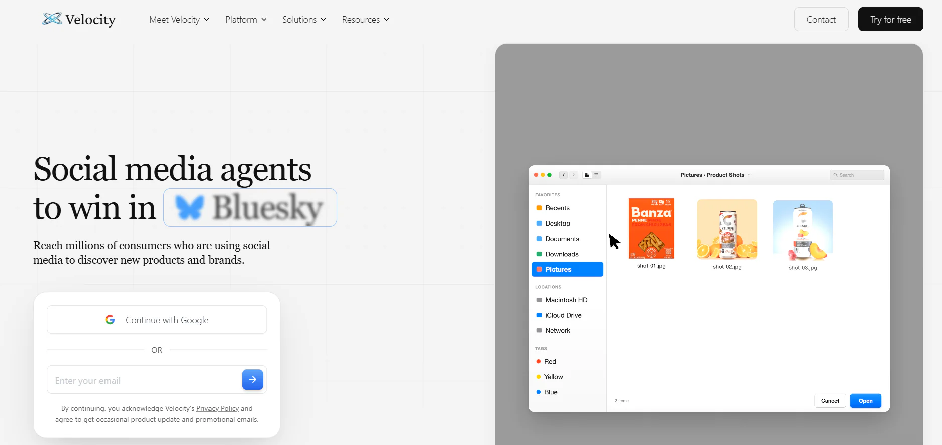 Velocity social media content and scheduling tool